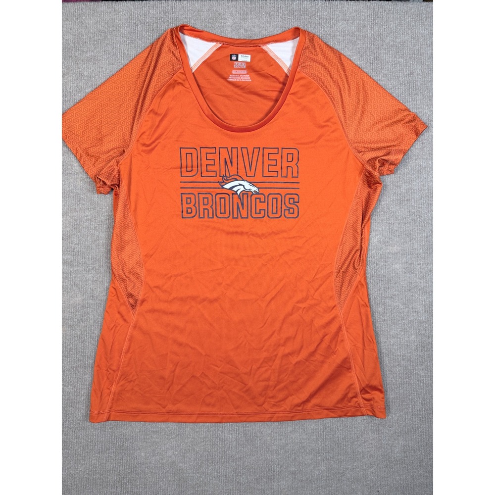 NFL Team Apparel Denver Broncos Orange TX3 Cool Performance Shirt Womens 2XL